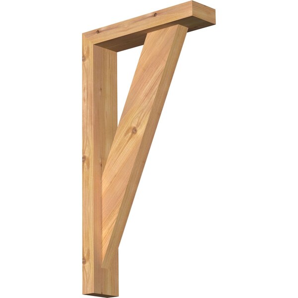 Ekena Millwork Traditional Block Smooth Bracket w/ Offset Brace, Western Red Cedar, 3 1/2"W x 14"D x 26"H BKT0402X14X26TRA05SWR - main